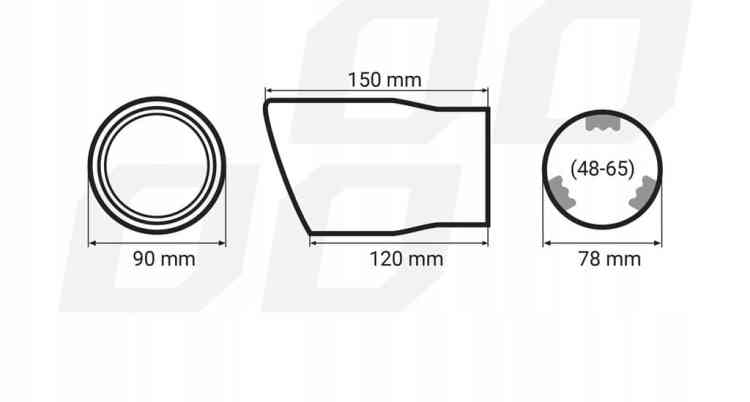 KOŃCÓWKA WYDECHU TŁUMIKA NAKŁADKA INOX NIERDZEWKA