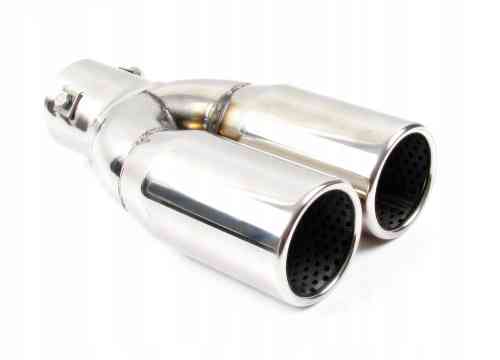 KOŃCÓWKA WYDECHU TŁUMIKA NAKŁADKA INOX DWURURKA