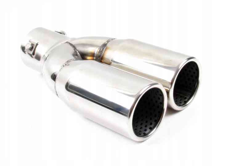 KOŃCÓWKA WYDECHU TŁUMIKA NAKŁADKA INOX DWURURKA