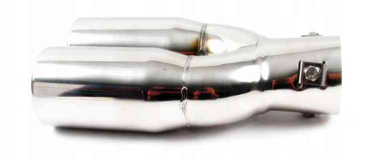 KOŃCÓWKA WYDECHU TŁUMIKA NAKŁADKA INOX DWURURKA