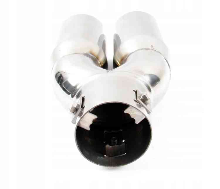 KOŃCÓWKA WYDECHU TŁUMIKA NAKŁADKA INOX DWURURKA