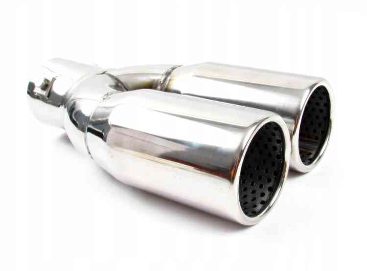 KOŃCÓWKA WYDECHU TŁUMIKA NAKŁADKA INOX DWURURKA