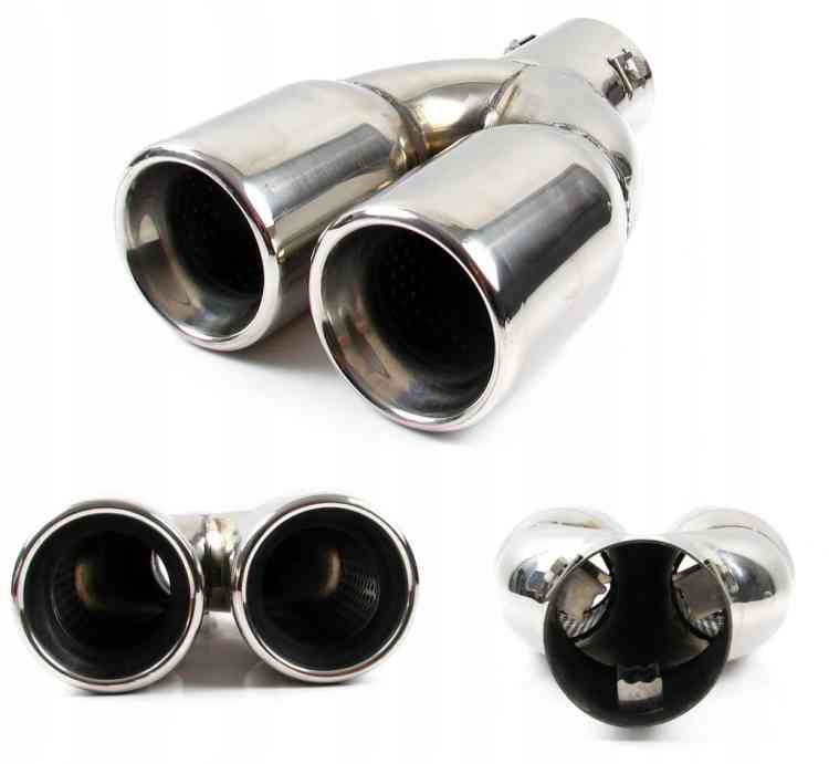 KOŃCÓWKA WYDECHU TŁUMIKA NAKŁADKA DWURURKA 74mm