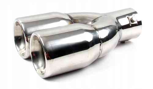 KOŃCÓWKA WYDECHU TŁUMIKA NAKŁADKA DWURURKA 74mm