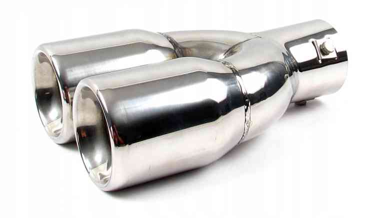 KOŃCÓWKA WYDECHU TŁUMIKA NAKŁADKA DWURURKA 74mm