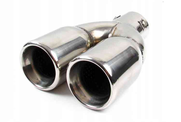 KOŃCÓWKA WYDECHU TŁUMIKA NAKŁADKA DWURURKA 74mm