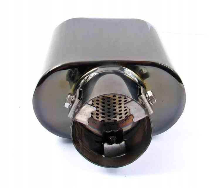 KOŃCÓWKA WYDECHU TŁUMIKA NAKŁADKA INOX GREY CHROM