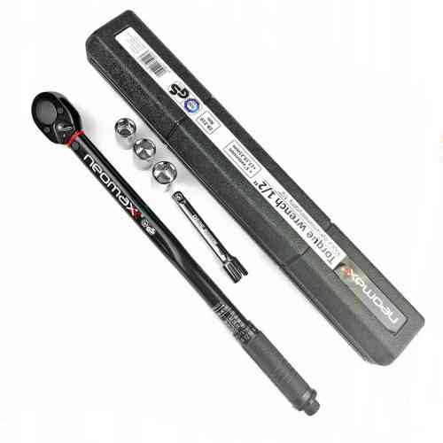 KLUCZ DYNAMOMETRYCZNY 1/2 28-210Nm + NASADKI DO KÓŁ CERTYFIKAT KALIBRACJI