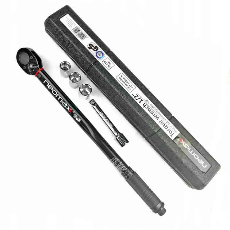 KLUCZ DYNAMOMETRYCZNY 1/2 28-210Nm + NASADKI DO KÓŁ CERTYFIKAT KALIBRACJI