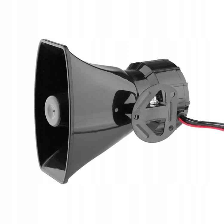 SYRENA ELEKTRONICZNA Z MEGAFONEM 7-TONOWA 12V 100W POLICYJNA STRAŻ KLAKSON