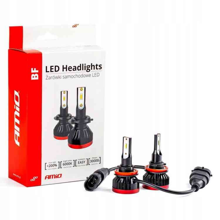 ŻARÓWKI SAMOCHODOWE LED H8 H9 H11 AMIO BF KOMPLET