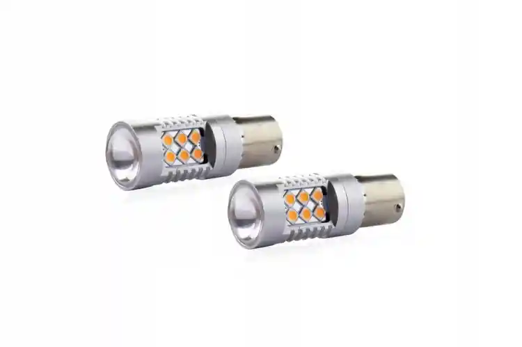 ŻARÓWKI LED PY21W x2 BAU15s CANBUS POMARAŃCZOWE KIERUNKI 12V 24V KPL 2szt