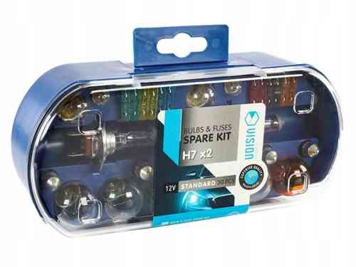 ZESTAW ZASOBNIK KOMPLET ŻARÓWEK ZAPASOWYCH 2x H7 12V + BEZPIECZNIKI 30 ELEM