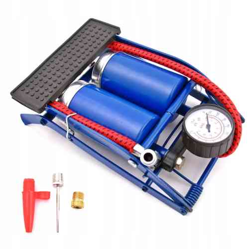 PODŁOGOWA POMPKA ROWEROWA NOŻNA METALOWA MANOMETR