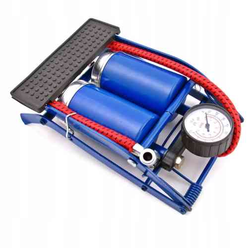 PODŁOGOWA POMPKA ROWEROWA NOŻNA METALOWA MANOMETR