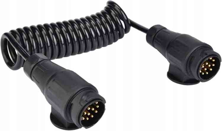 PRZEWÓD SPIRALNY Z WTYCZKAMI 13PIN 3M 12V KABEL DO PRZYCZEPY 3 METRY