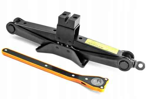 PODNOŚNIK SAMOCHODOWY TRAPEZOWY TRAPEZ Z GUMĄ 2T + KLUCZ GRZECHOTKA SOLIDNY