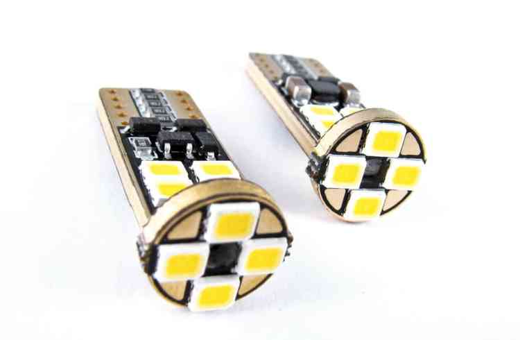 ŻARÓWKI W5W 12SMD 2835 CANBUS T10 12/24V BIAŁE KPL