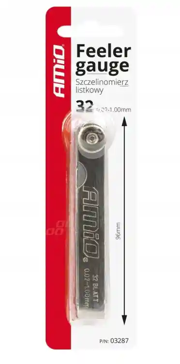 AMiO SZCZELINIOMIERZ LISTKOWY 32 LISTKI ZAKRES POMIARU 0,02-1 mm