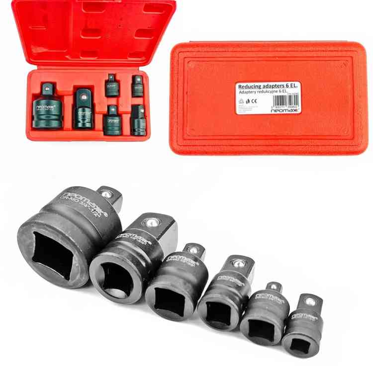 ADAPTER REDUKCJE UDAROWE KLUCZ 1/2 3/4 3/8 1/2 1/4 ADAPTERY KPL 6SZT CR-MO
