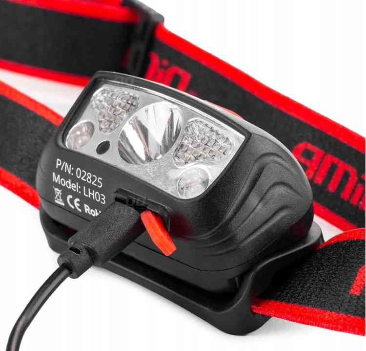 LATARKA CZOŁOWA WARSZTATOWA CZOŁÓWKA AKU USB TRYBY LED LH3