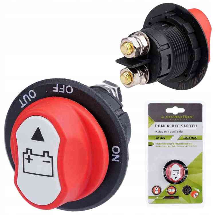 HEBEL GŁÓWNY WYŁĄCZNIK ZASILANIA PRĄDU AKUMULATORA 12V 12-32V 100A