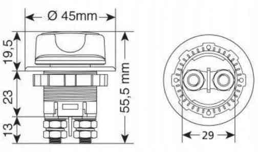 HEBEL GŁÓWNY WYŁĄCZNIK ZASILANIA PRĄDU AKUMULATORA 12V 12-32V 100A