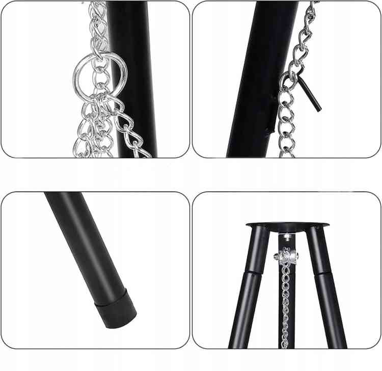 GRILL OGRODOWY WISZĄCY TRÓJNÓG PALENISKO WĘGLOWY 2w1 NEOMAX