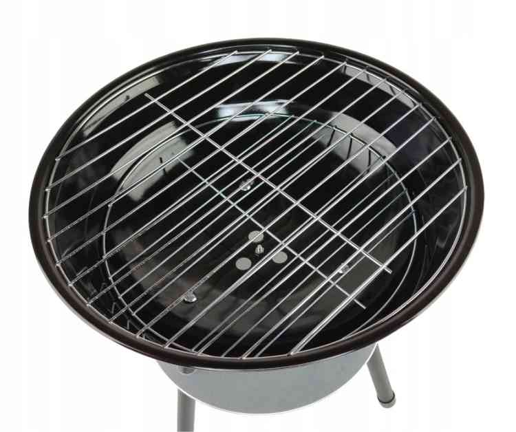 GRILL WĘGLOWY OGRODOWY OKRĄGŁY Z POKRYWĄ 36cm