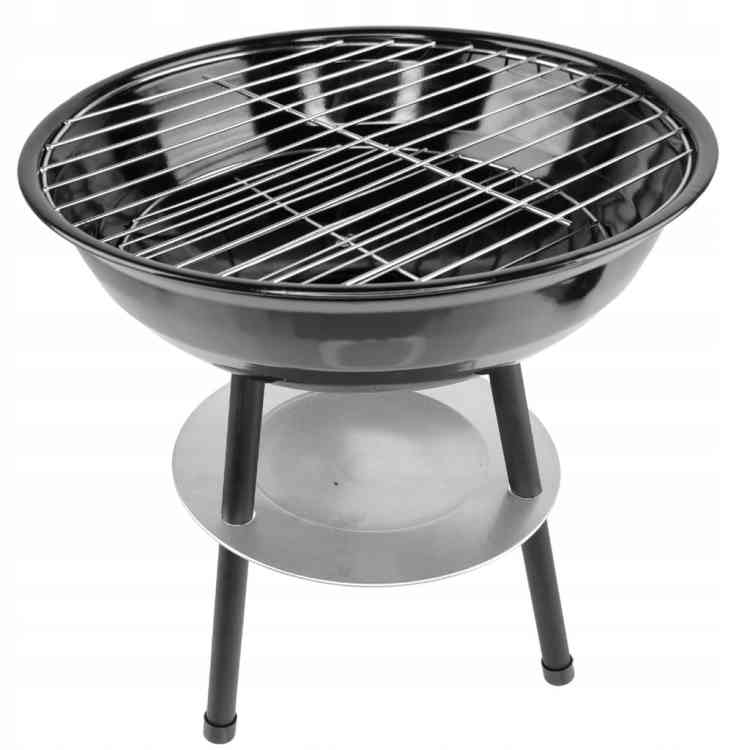 GRILL WĘGLOWY OGRODOWY OKRĄGŁY Z POKRYWĄ 36cm