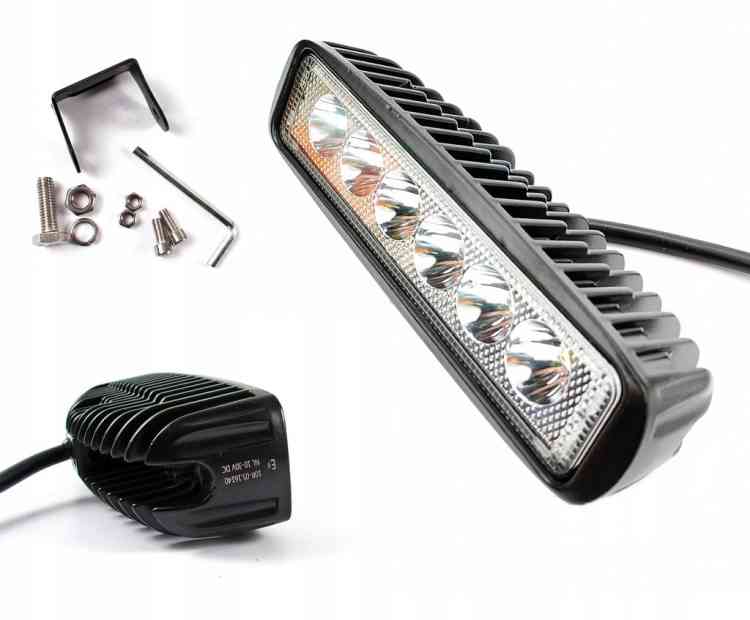 PANEL 6 LED x3W 18W LAMPA ROBOCZA 12V 24V IP67 E9 16CM NEOMAX