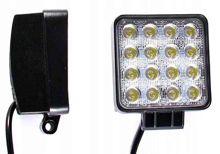 LAMPA ROBOCZA HALOGEN 16 LED 48W 12V 24V ŚWIATŁO SKUPIONE SPOT