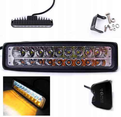 PANEL LED LAMPA ROBOCZA 54W 12V 24V 2w1 STROBOSKOP 15CM NEOMAX