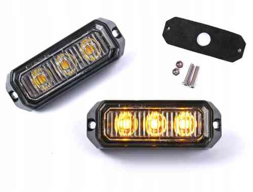 LAMPA 3 LED OSTRZEGAWCZA STROBOSKOP POMOC LAWETA