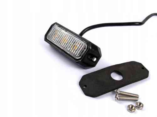 LAMPA 3 LED OSTRZEGAWCZA STROBOSKOP POMOC LAWETA