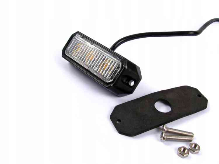 LAMPA 3 LED OSTRZEGAWCZA STROBOSKOP POMOC LAWETA