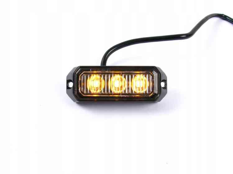 LAMPA 3 LED OSTRZEGAWCZA STROBOSKOP POMOC LAWETA