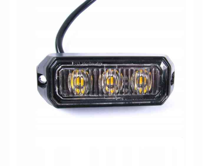 LAMPA 3 LED OSTRZEGAWCZA STROBOSKOP POMOC LAWETA