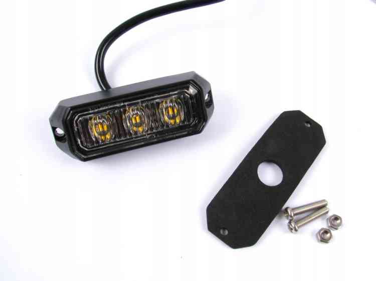 LAMPA 3 LED OSTRZEGAWCZA x4 STROBOSKOP POMOC LAWET