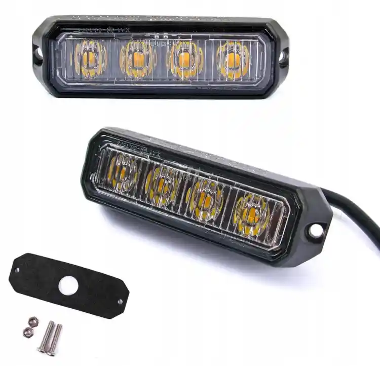 LAMPA 4 LED OSTRZEGAWCZA STROBOSKOP POMOC LAWETA