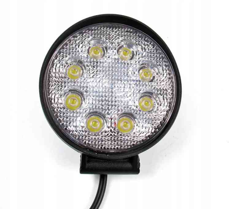 LAMPA ROBOCZA HALOGEN 8 LED 24W 12V 24V HOMOLO E9 ALUMINUM