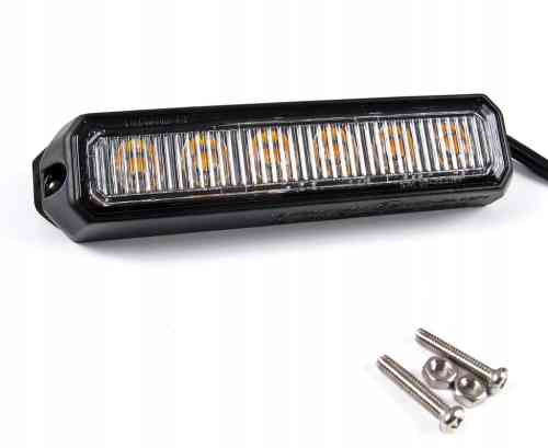 LAMPA 6 LED OSTRZEGAWCZA x4 STROBOSKOP POMOC LAWET