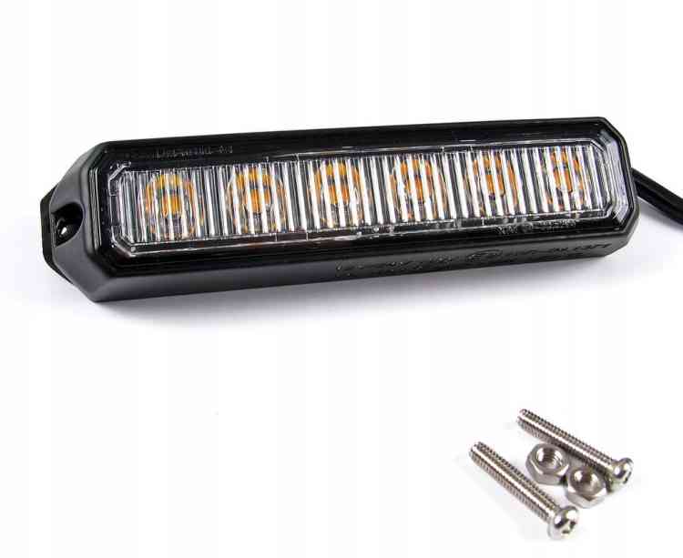 LAMPA 6 LED OSTRZEGAWCZA x4 STROBOSKOP POMOC LAWET