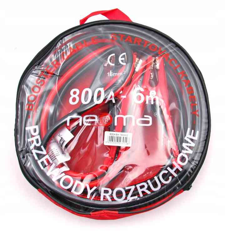 KABLE PRZEWODY ROZRUCHOWE 800A 6 METRÓW 2x 6m 16mm