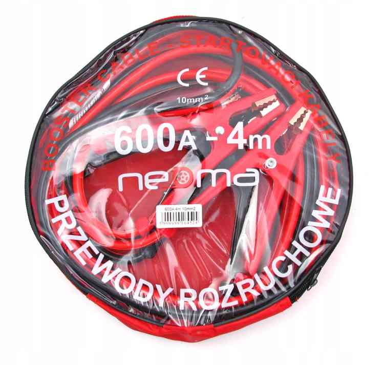 KABLE PRZEWODY ROZRUCHOWE 600A 4 METRY 2x 4m 10mm2 DO SAMOCHODU NEOMAX