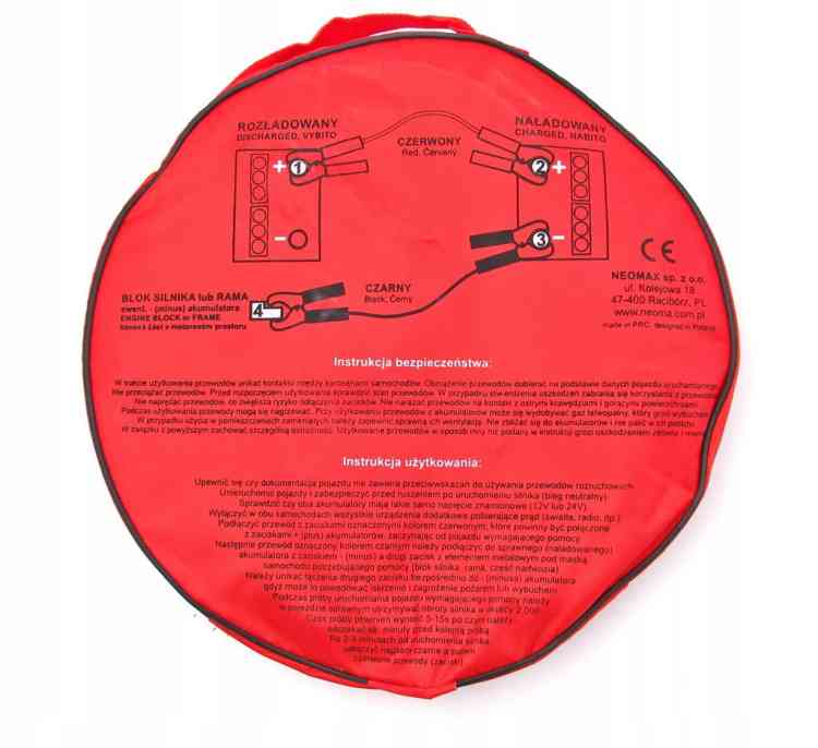 KABLE PRZEWODY ROZRUCHOWE 600A 4 METRY 2x 4m 10mm2 DO SAMOCHODU NEOMAX
