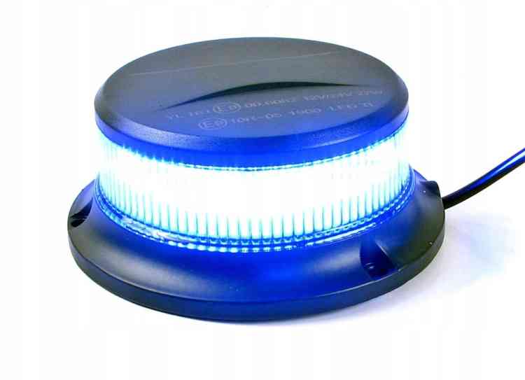 LAMPA OSTRZEGAWCZA KOGUT LED NIEBIESKI ALR 12V 24V MAGNES