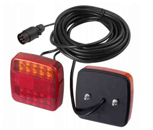 ZESTAW ŚWIATEŁ LAMP 26 LED DO PRZYCZEPKI PRZYCZEPY LAWETY NA ŚRUBY 7,5m