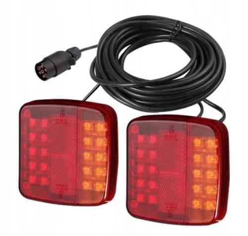 ZESTAW ŚWIATEŁ LAMP 26 LED DO PRZYCZEPKI PRZYCZEPY LAWETY NA ŚRUBY 7,5m