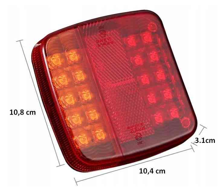 ZESTAW ŚWIATEŁ LAMP 26 LED DO PRZYCZEPKI PRZYCZEPY LAWETY NA ŚRUBY 7,5m